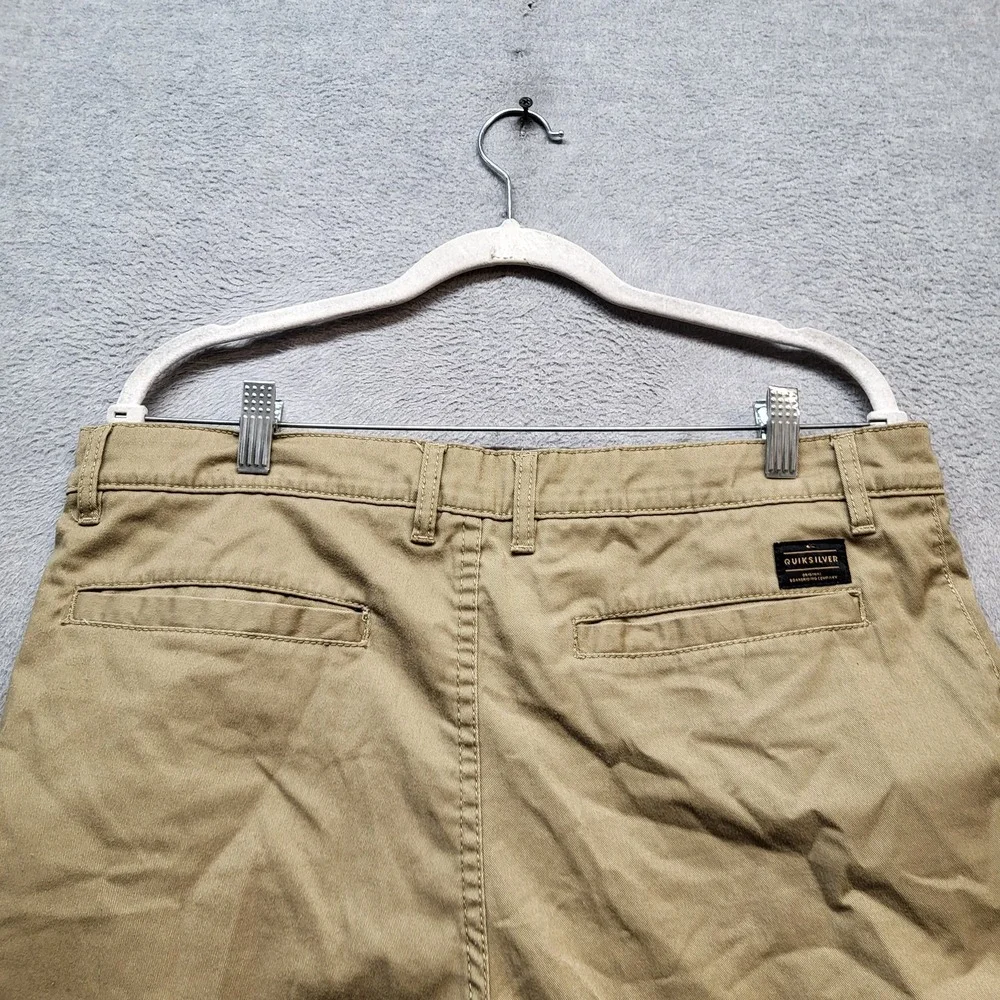 Quiksilver Men Shorts 34 Khaki Chino Twill Casual 9